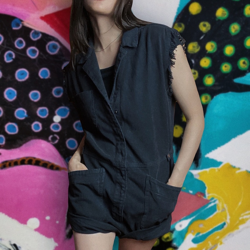 OneTeaSpoon Black Denim Romper